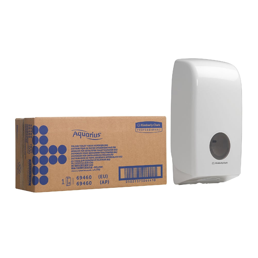 Kimberly-Clark Professional® Aquarius® Folded Toilet Tissue Dispenser (69460), White, 1 Dispenser / Case
