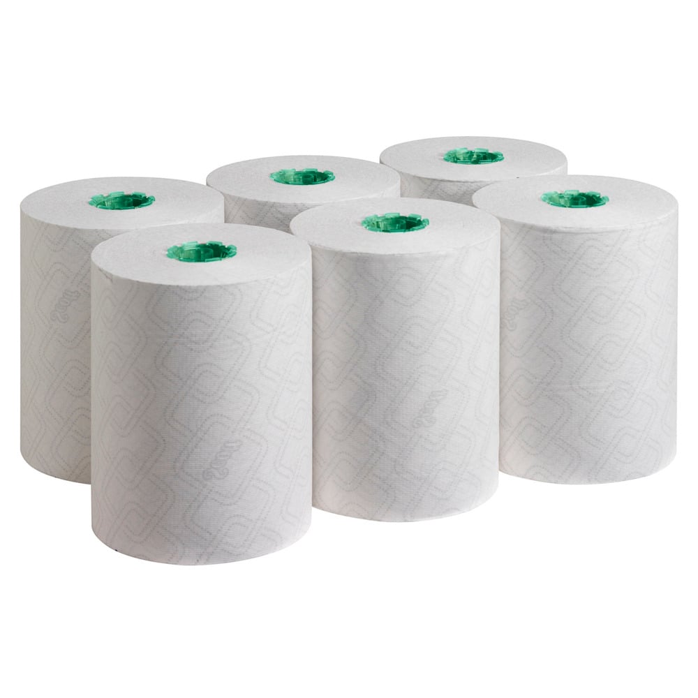 86224 Scott Control Rolled Hand Towel with elevated Scott® design, White, 305m x 6 Rolls